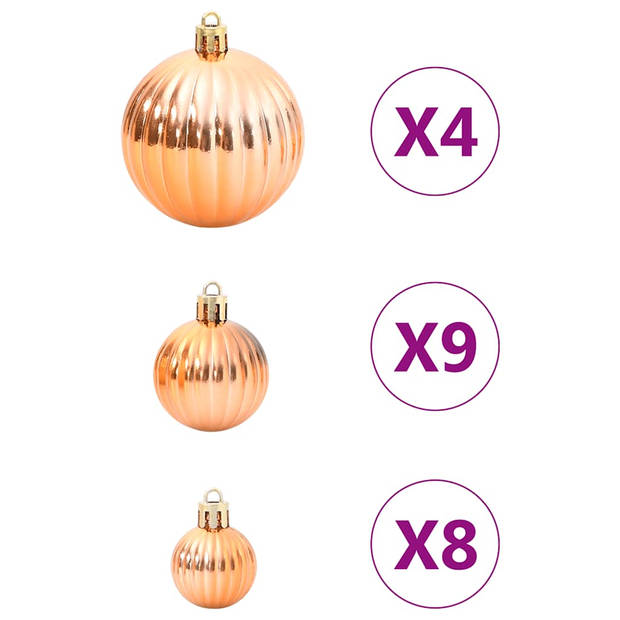 vidaXL Kerstballen 98 st Ø3/4/6 cm koper