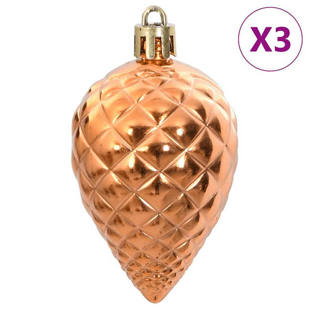 vidaXL Kerstballen 98 st Ø3/4/6 cm koper