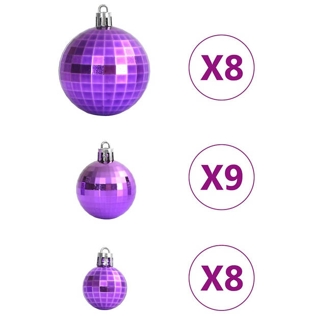 vidaXL Kerstballen 100 st Ø3/4/6 cm lila