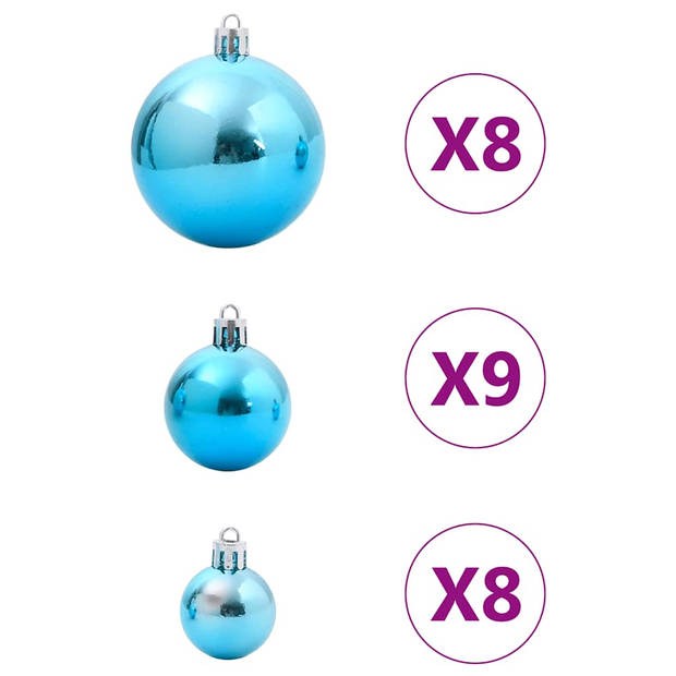 vidaXL Kerstballen 100 st Ø3/4/6 cm turquoise