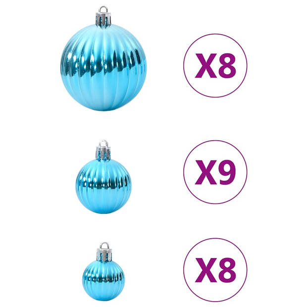 vidaXL Kerstballen 100 st Ø3/4/6 cm turquoise