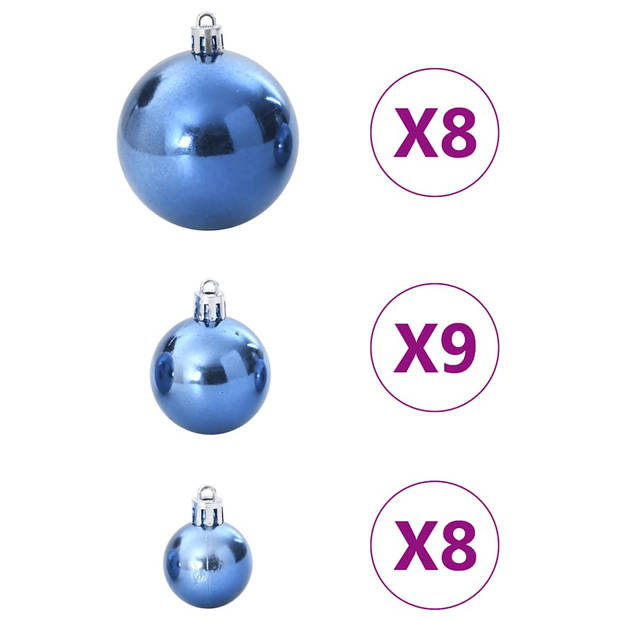 vidaXL Kerstballen 100 st Ø3/4/6 cm blauw