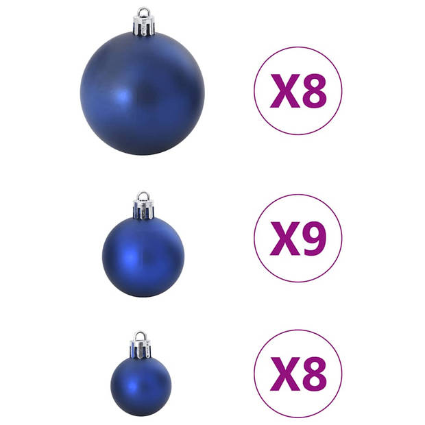 vidaXL Kerstballen 100 st Ø3/4/6 cm blauw