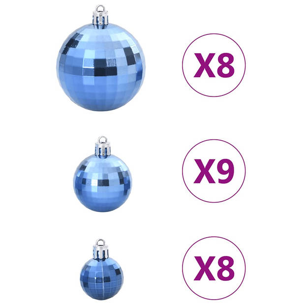 vidaXL Kerstballen 100 st Ø3/4/6 cm blauw