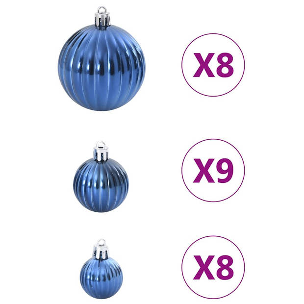 vidaXL Kerstballen 100 st Ø3/4/6 cm blauw