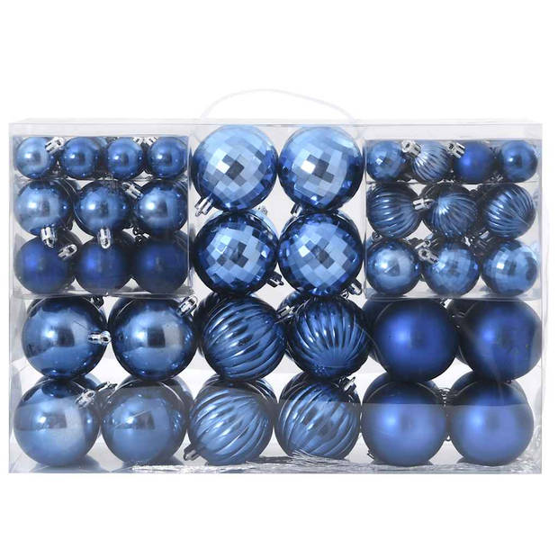 vidaXL Kerstballen 100 st Ø3/4/6 cm blauw