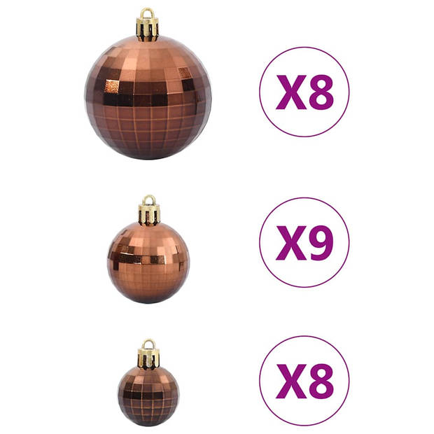 vidaXL Kerstballen 98 st Ø3/4/6 cm bruin