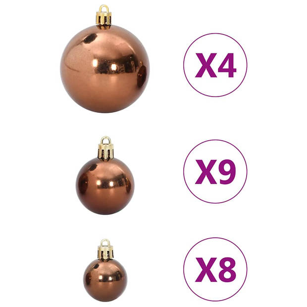 vidaXL Kerstballen 98 st Ø3/4/6 cm bruin