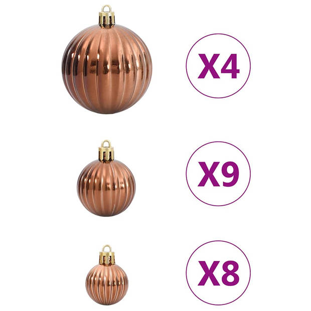 vidaXL Kerstballen 98 st Ø3/4/6 cm bruin