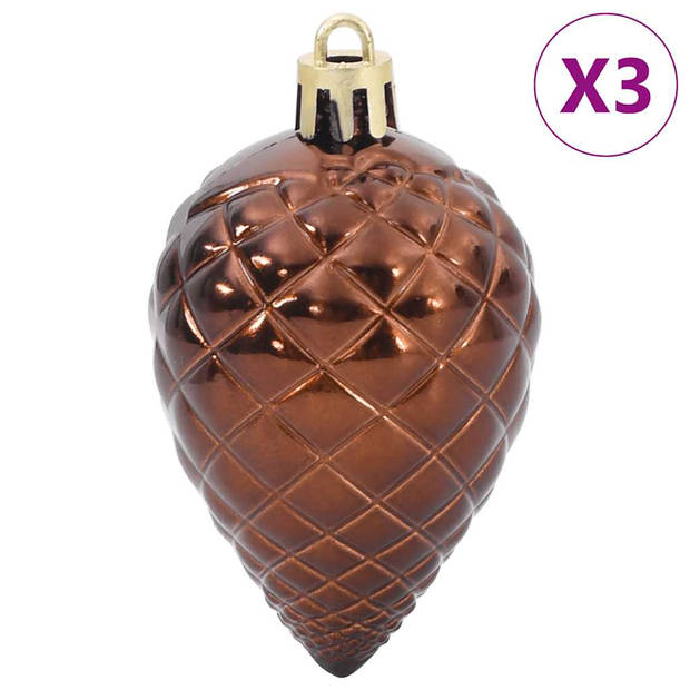 vidaXL Kerstballen 98 st Ø3/4/6 cm bruin