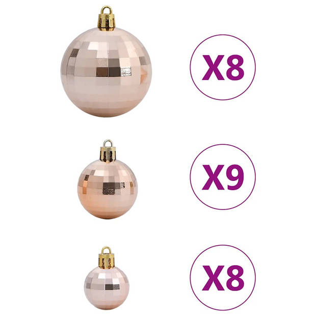 vidaXL Kerstballen 100 st Ø3/4/6 cm champagnekleurig en donkerbruin