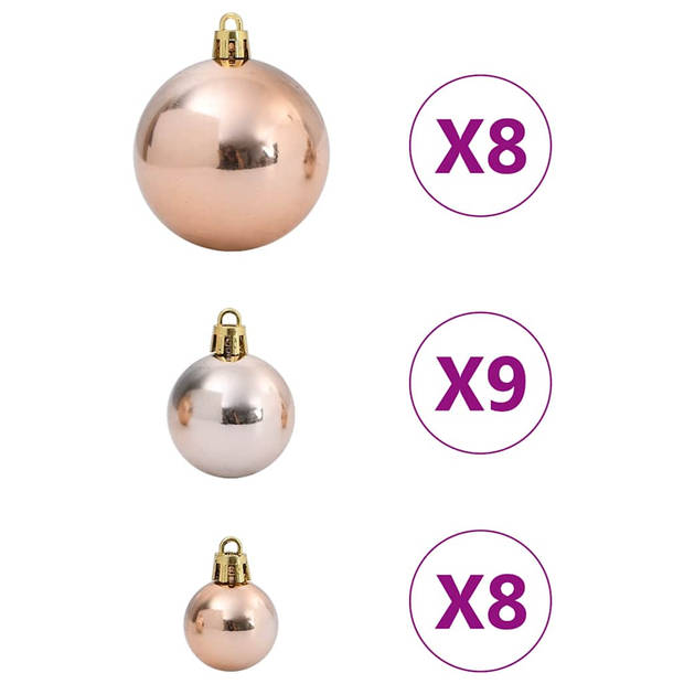 vidaXL Kerstballen 100 st Ø3/4/6 cm champagnekleurig en donkerbruin