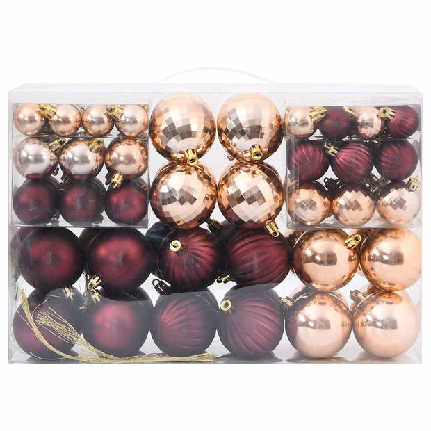 vidaXL Kerstballen 100 st Ø3/4/6 cm champagnekleurig en donkerbruin