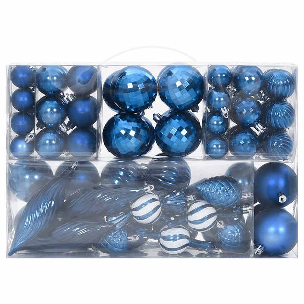 vidaXL Kerstballen 98 st Ø3/4/6 cm blauw