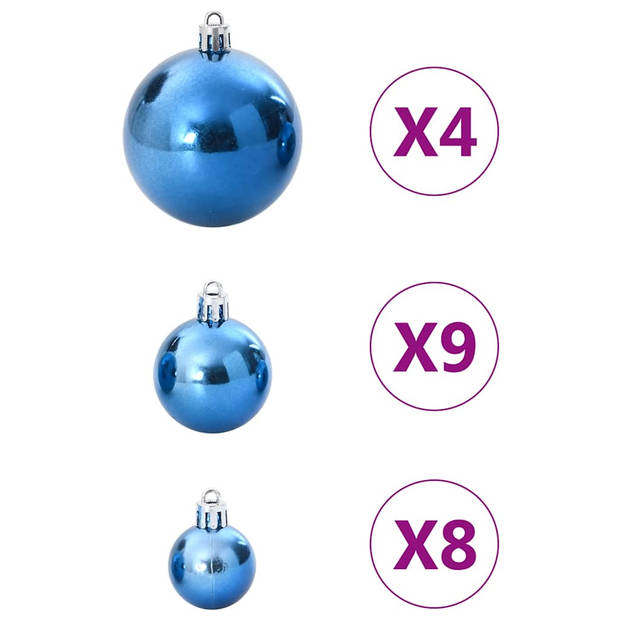 vidaXL Kerstballen 98 st Ø3/4/6 cm blauw