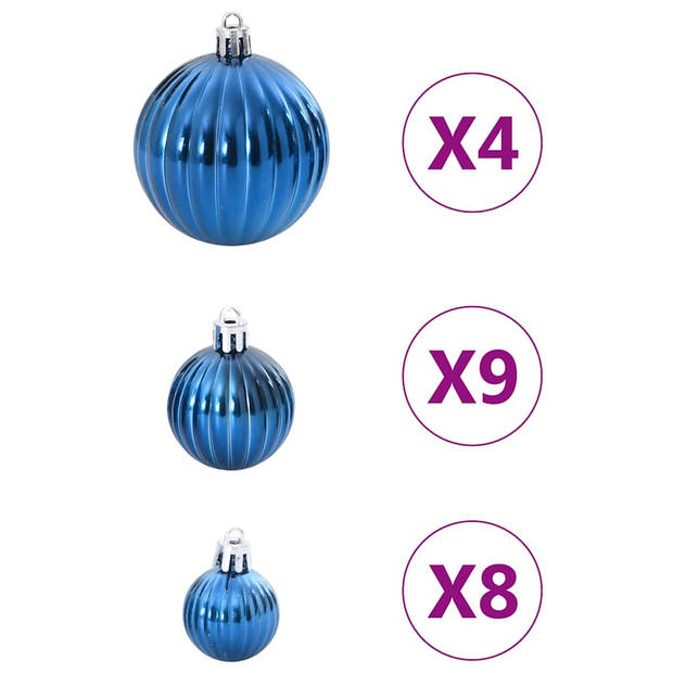 vidaXL Kerstballen 98 st Ø3/4/6 cm blauw