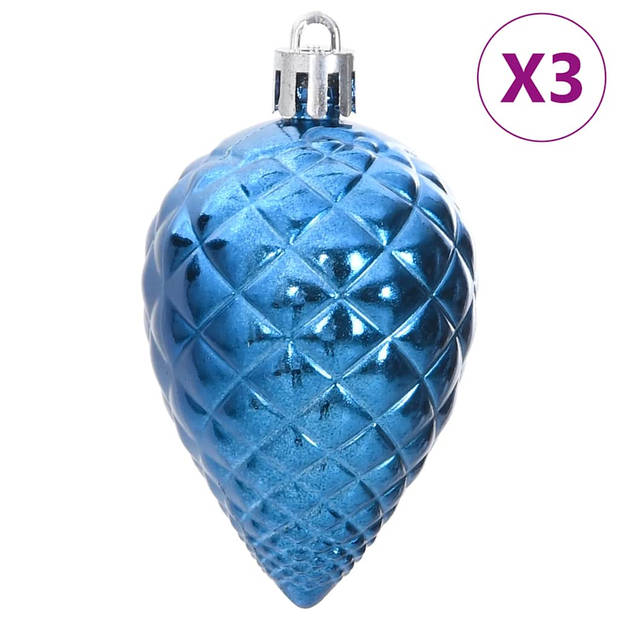 vidaXL Kerstballen 98 st Ø3/4/6 cm blauw