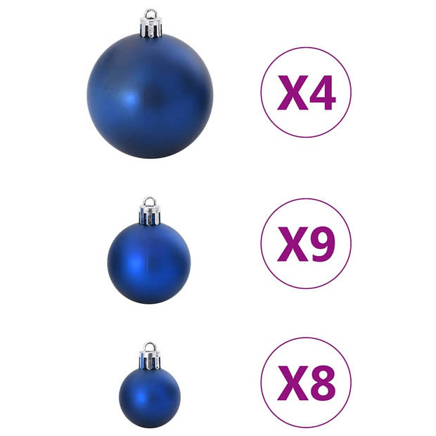 vidaXL Kerstballen 98 st Ø3/4/6 cm blauw