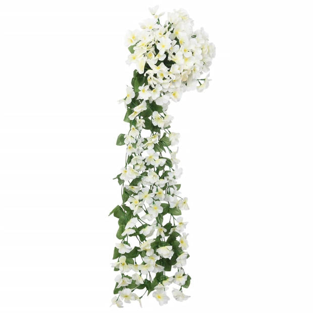 vidaXL Kerstslingers met bloemen 3 st 85 cm wit