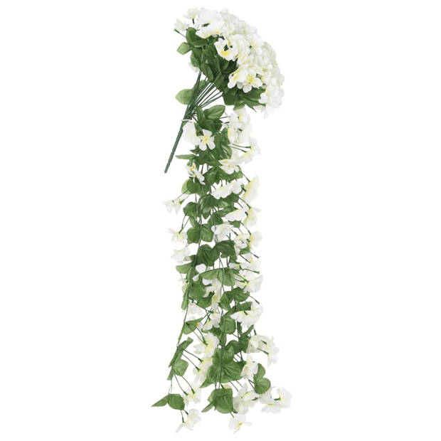 vidaXL Kerstslingers met bloemen 3 st 85 cm wit