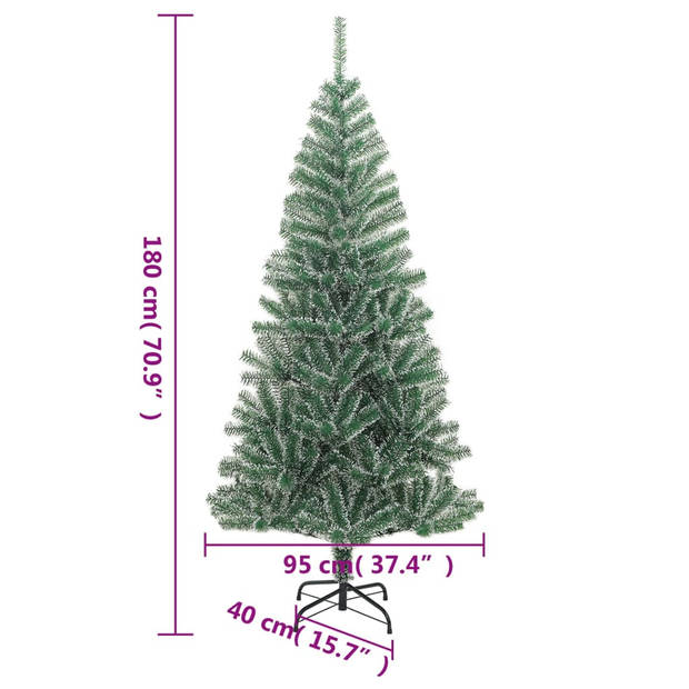 vidaXL Kunstkerstboom met sneeuw 180 cm groen