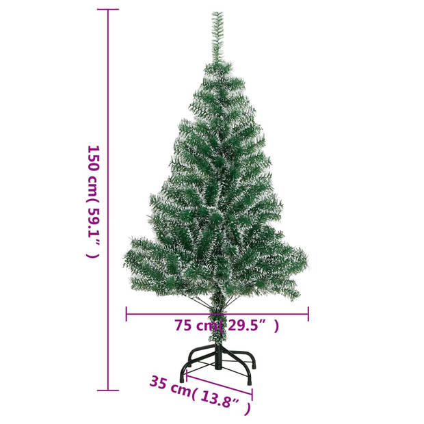 vidaXL Kunstkerstboom met sneeuw 150 cm groen