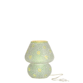 J-line - Lamp Bram Glas Groen Medium - 25x25x30cm