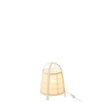 J-line - Lamp Rya Katoen/bamboe Wit Small - 26x26x35cm