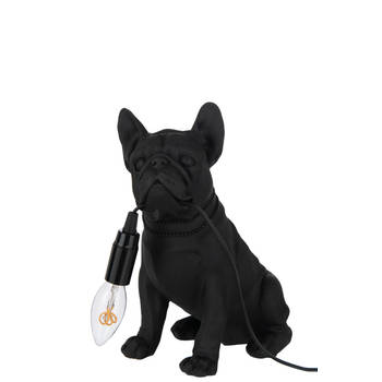 J-line - Lamp Bulldog Poly Zwart - 25x15x29cm