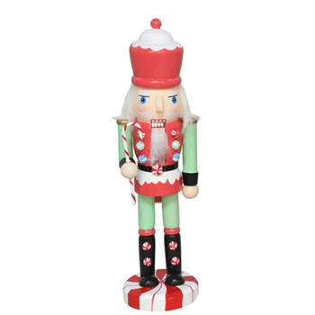 Gerimport notenkraker figuur/beeld - 25 cm - gekleurd  - Kerstbeeldjes