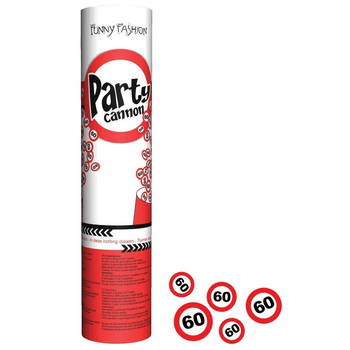 1x Party poppers confetti kanonnen 60 jaar - Confetti