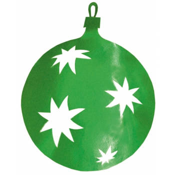 Grote Kerstbal van karton - groen - Dia 40 cm - Kerstversiering - Hangdecoratie