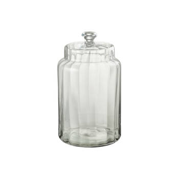 J-line - Voorraadpot Elia Glas Transparant Large - 18x18x32.5cm