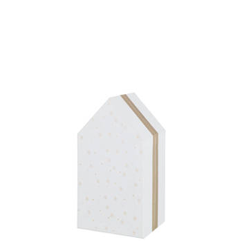 J-line - Opbergdoos Huis Karton Wit Met Goud - 31x7x34.5cm