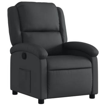 vidaXL Fauteuil echt leer zwart