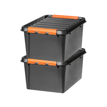 Opbergbox SET VAN 2 - 32L - Orthex - SmartStore - Black