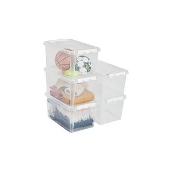 Opbergbox SET VAN 5 - 47L - Orthex - SmartStore - Transparant, wit