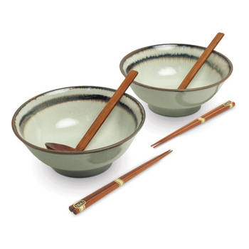 Edo Japan - Ramen Bowl Set 2pers Wasabi O/22m H9cm