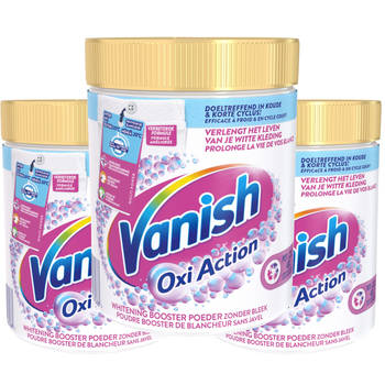 Vanish Oxi Action Wasbooster Poeder - Vlekverwijderaar voor Witte Was - 3x1 kg