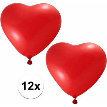 Knaak Hartjes Ballonnen - Valentijn - Rood - 12 Stuks