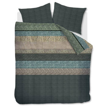 Beddinghouse Flanel Dekbedovertrek Enzo Green-1-persoons (140 x 200/220 cm)