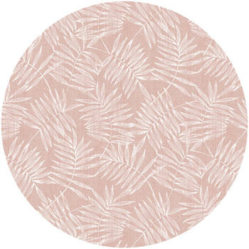 Raved Rond Tafelzeil - Takken Design 160 cm ø - Roze - PVC - Afwasbaar