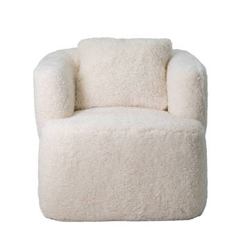 Giga Meubel - Draaifauteuil Beige Fluffy - Zithoogte 43cm - Ollie