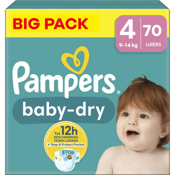 Pampers - Baby Dry - Maat 4 - Big Pack - 70 stuks - 9/14 KG