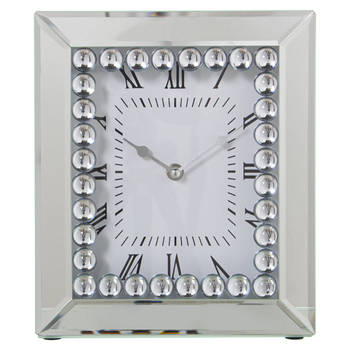 Bordsklocka Alexandra House Living Zilverkleurig Kristal Helder 22 x 26 x 6 cm