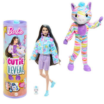 Barbie-Barbie Cutie Reveal-Kleurrijke droomzebrapop met 10 verrassingen HRK39