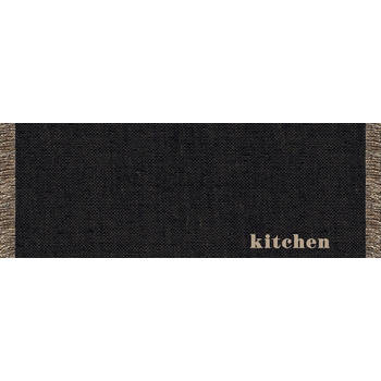 MD Entree - Vloerkleed - Keukenloper - Cook & Wash - Woven Black - 50 x 150 cm