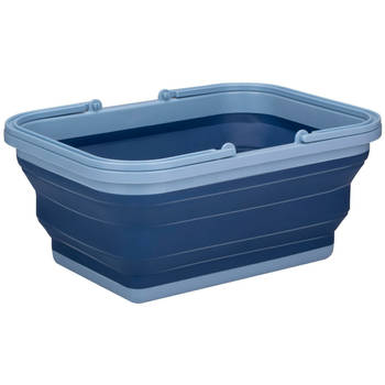 Alpina Wasmand/draagmand opvouwbaar - kunststof - 19 Liter - blauw - 38 x 28 x 18 cm - Emmers