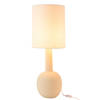 J-line - Tafel Lamp Met Kap Aardewerk Beige/wit - 28x28x76.5cm