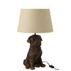 J-line - Lamp Hond Zittend Resine Bruin - 52x31x36cm